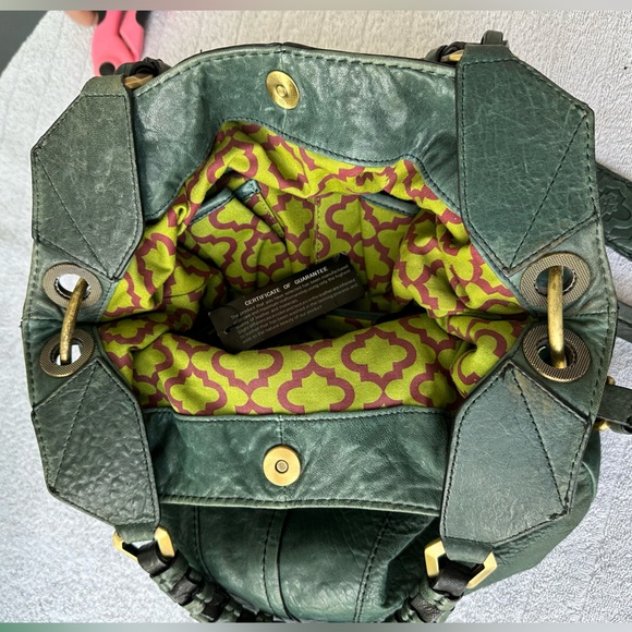 OR YANY Leather Purse Boho Hand Held, Shoulder Bag, or Crossbody Hunter Green - Picture 8 of 16